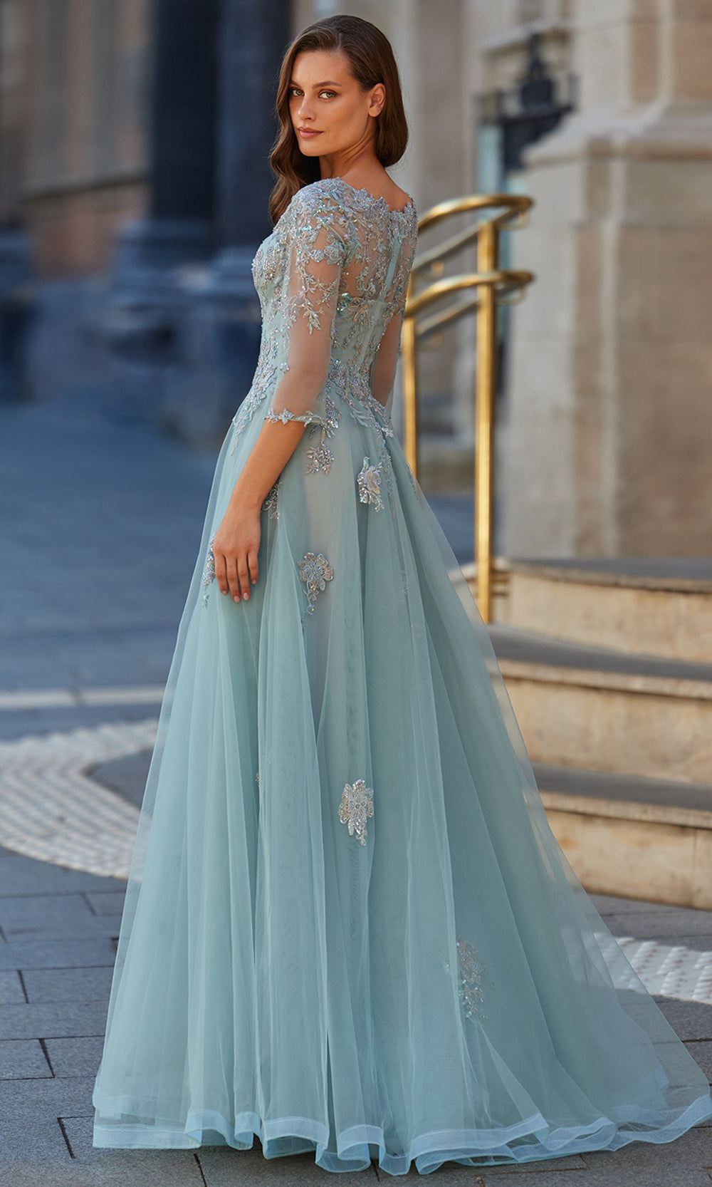 La Femme 33536 - Beaded Applique Tulle A-Line Gown Mother of the Bride Dresses