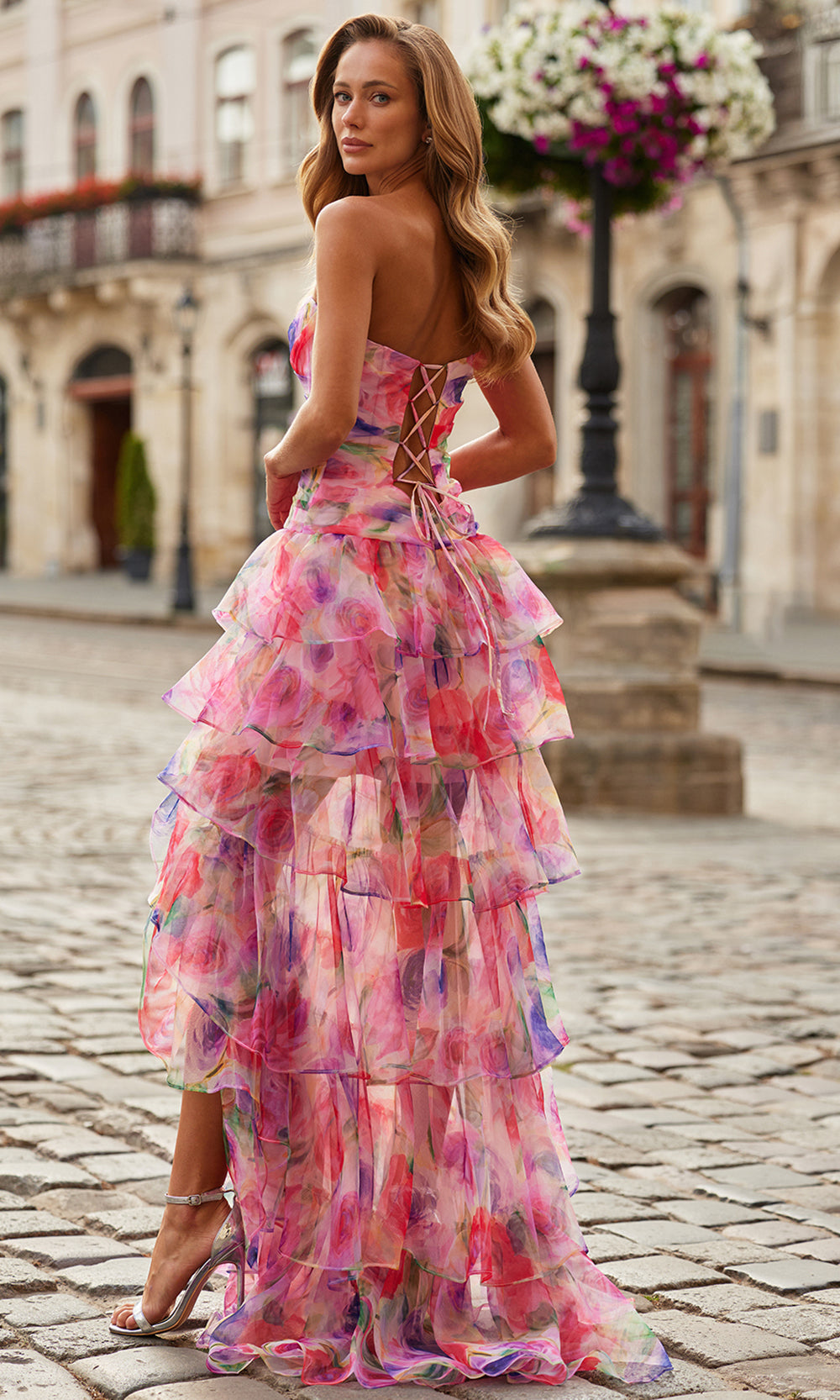 La Femme 33555 - Floral Print Sweetheart A-Line Gown Prom Dresses