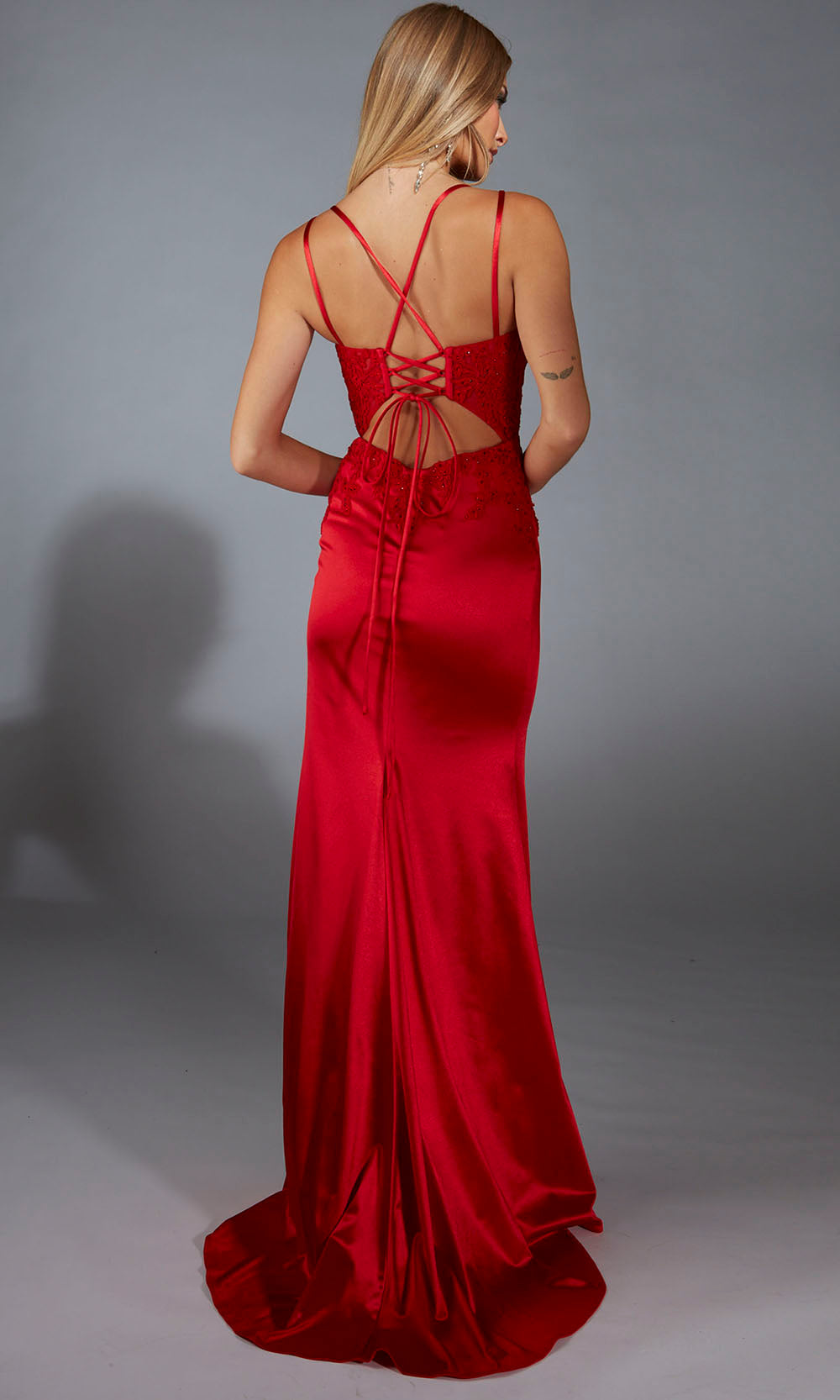 Aerie Couture 335 - Stretch Satin Formal Dress with Open Back Prom Dresses
