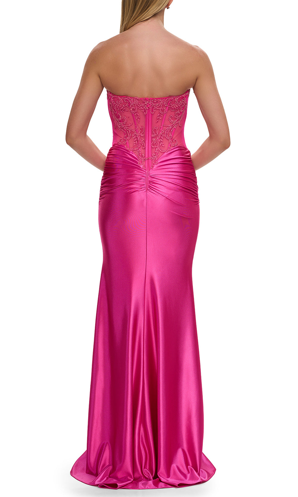 La Femme 33639 - Sweetheart Embellished Corset Jersey Prom Gown Prom Dresses