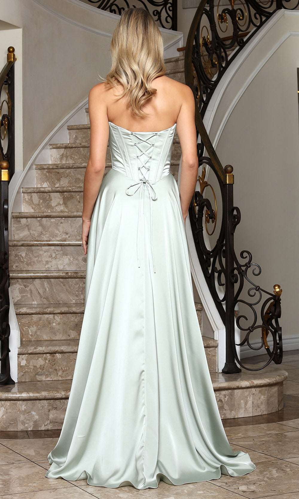 Adora Design 3367-01 - Draped Sweetheart A-Line Long Gown Wedding Dresses in Green  