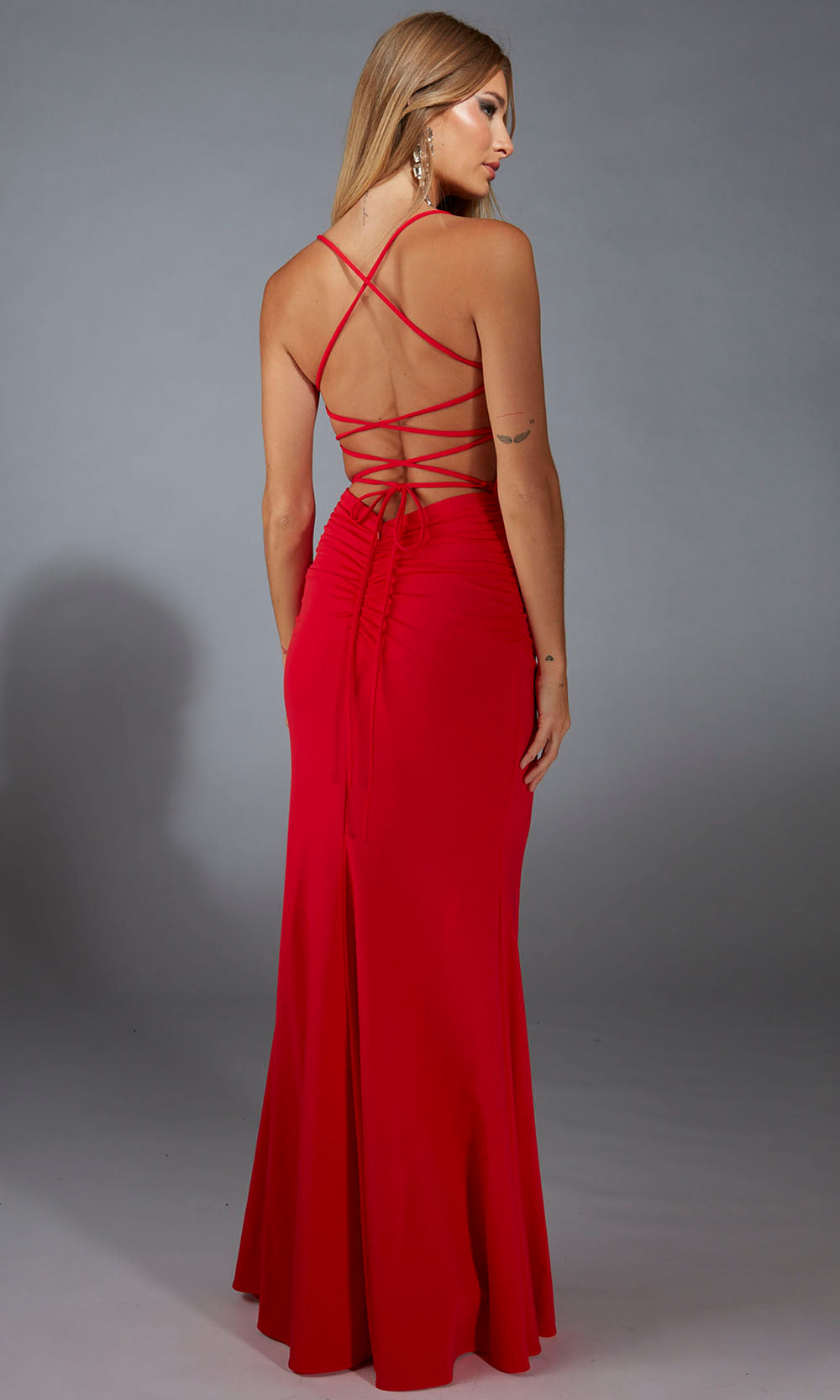 Aerie Couture 336 - Long Stretch Satin Sheath Dress