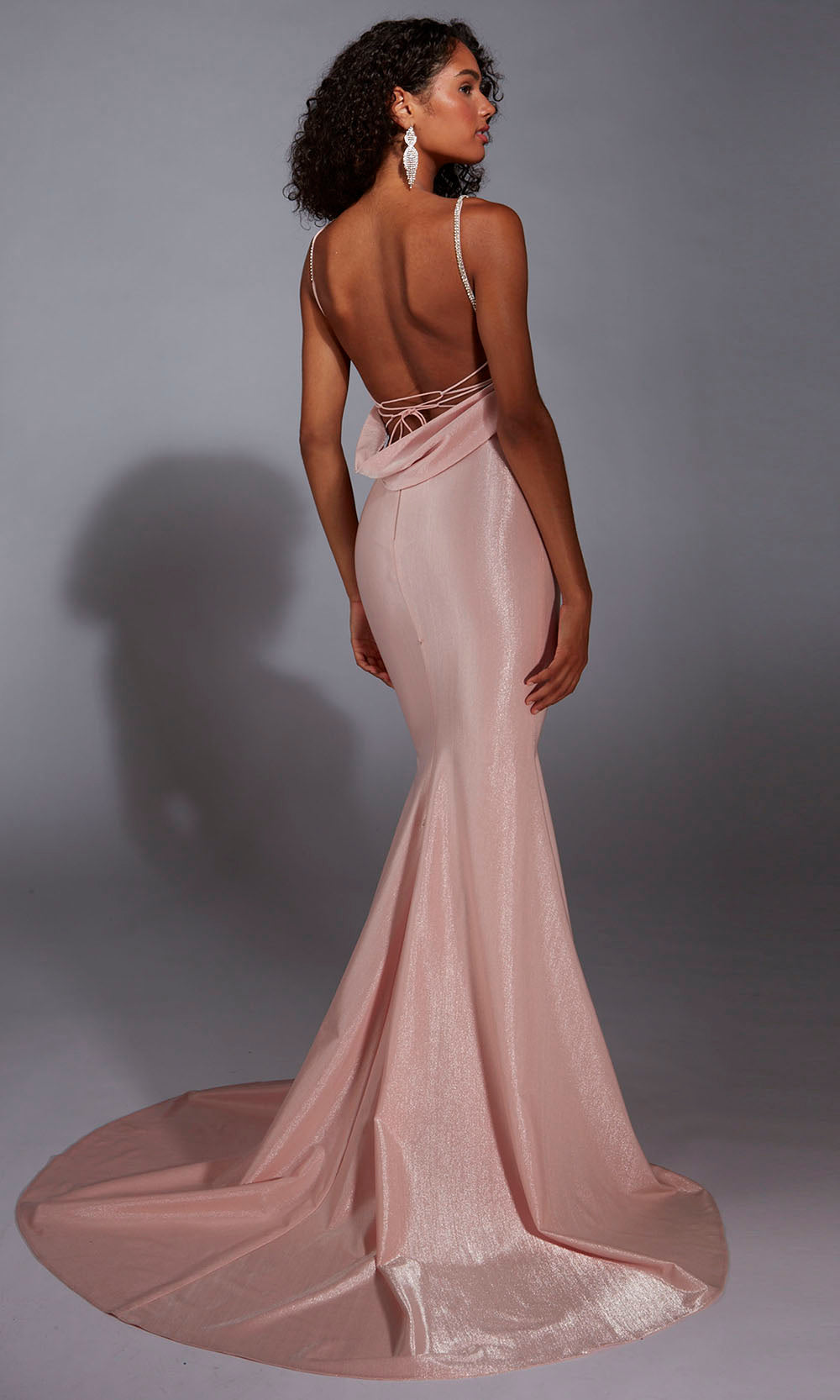 Aerie Couture 338 - Plunge Mermaid Dress with Draped Back Detail Prom Dresses