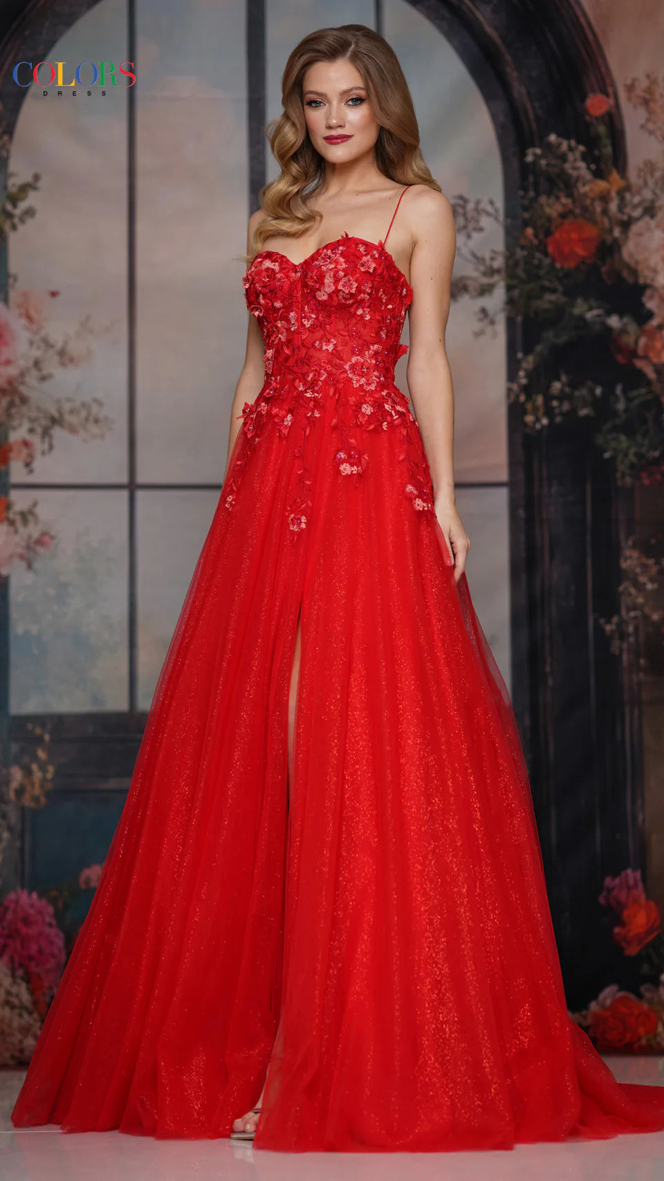 Colors Dress 3496 - Embroidered A-Line Prom Dress