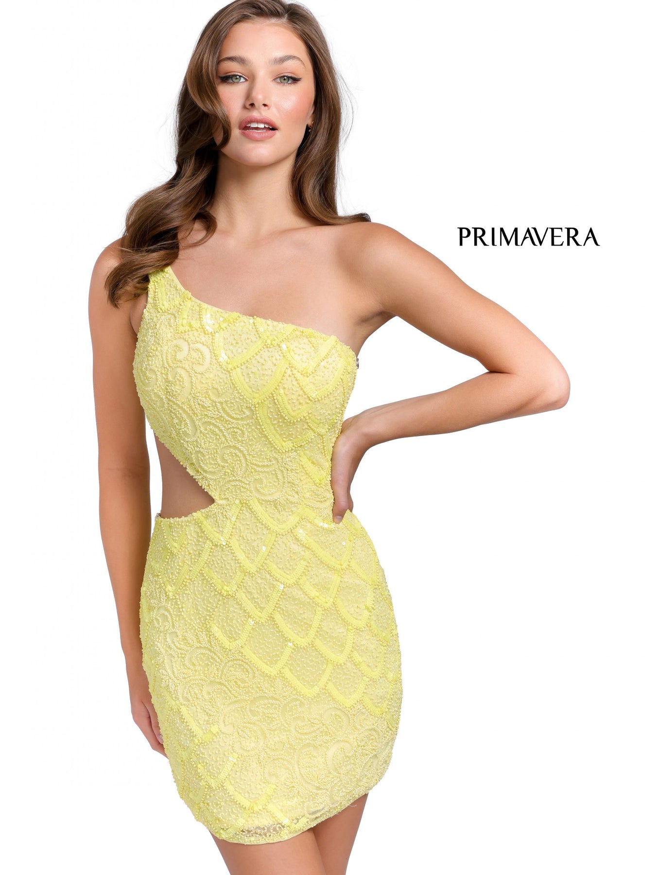 Primavera Couture 3504 - Sleeveless Asymmetric Cocktail Dress
