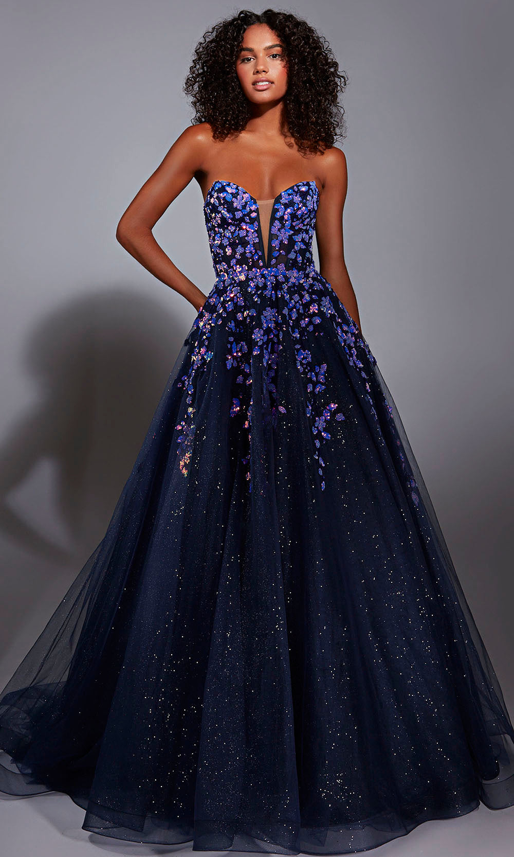 Aerie Couture 350 - Plunge Bodice Glitter Tulle Ball Gown Prom Dresses