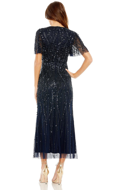 Mac Duggal 35116 - Tea Length Beaded Wrap Dress Special Occasion Dresses