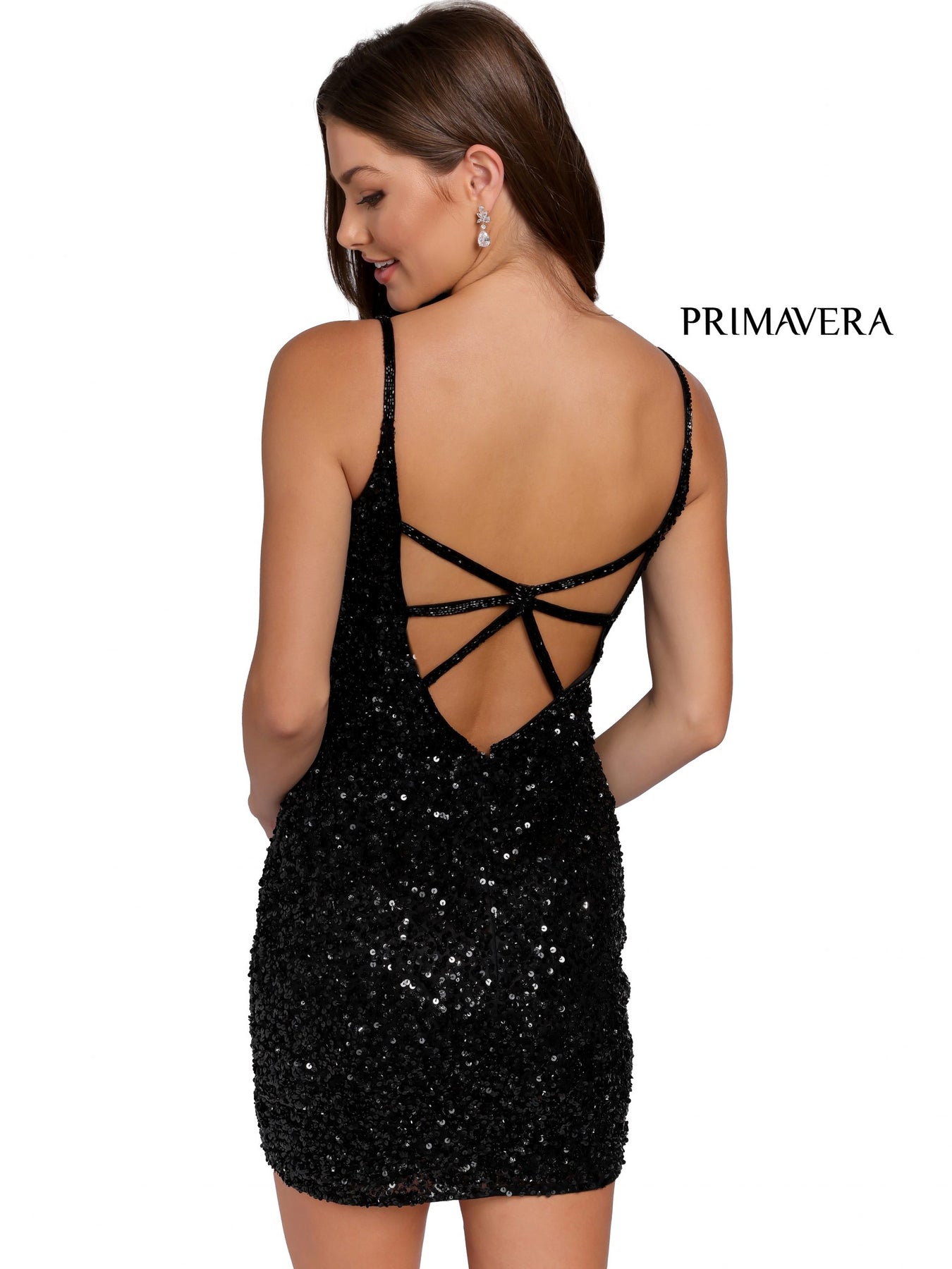Primavera Couture 3572 - Strappy Back Fitted Cocktail Dress