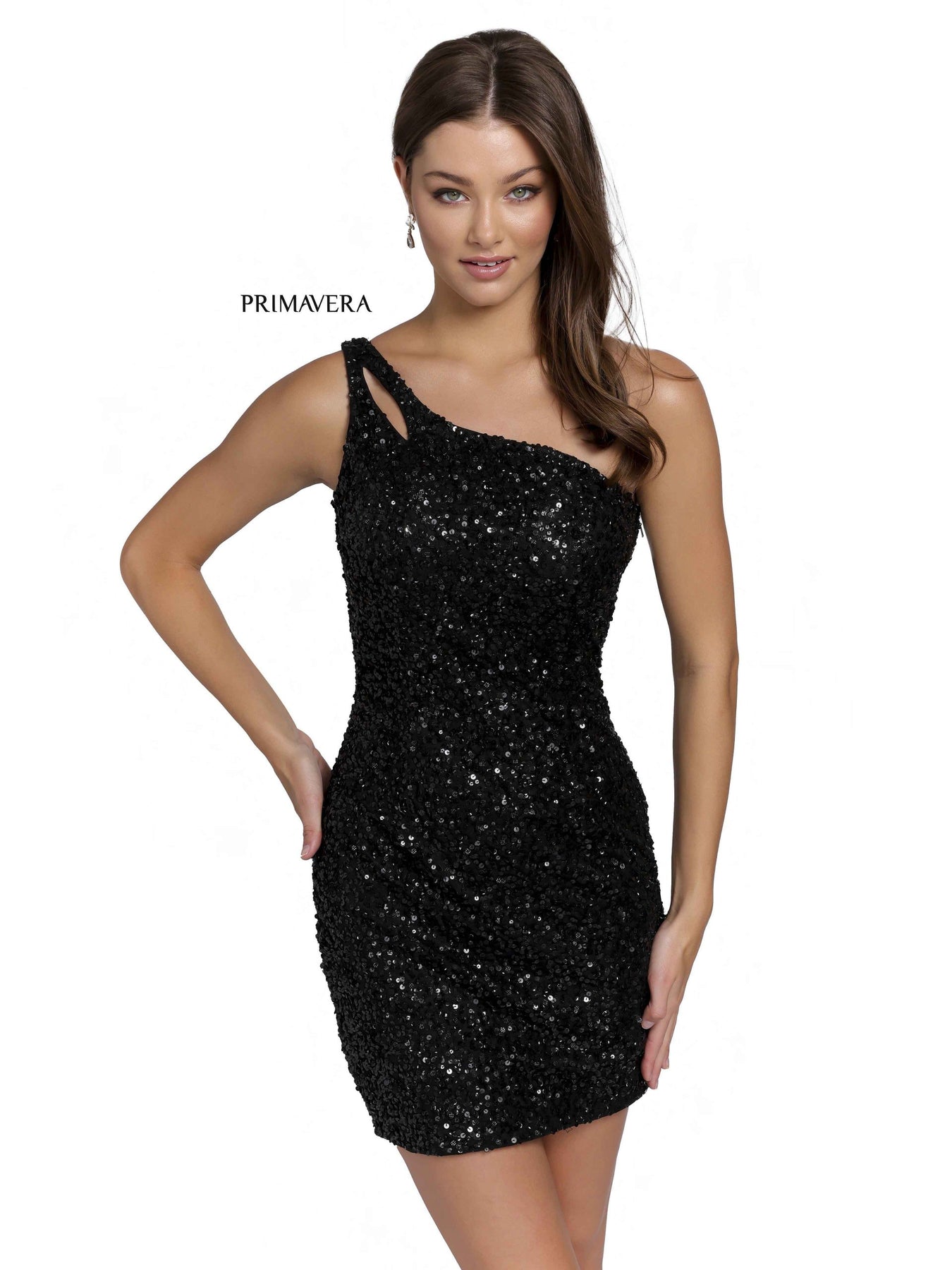 Primavera Couture 3573 - Cutout Sequined Cocktail Dress