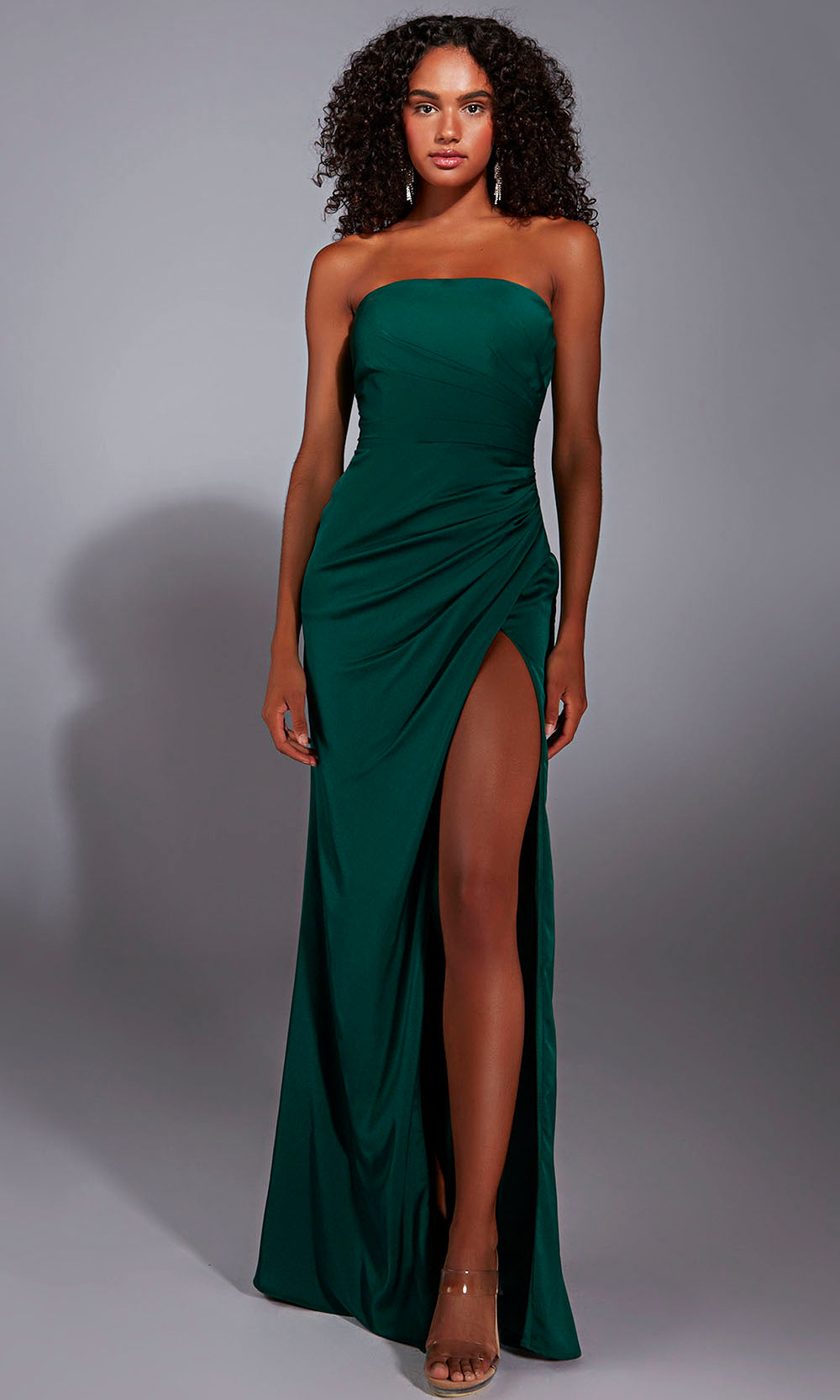 Aerie Couture 358 - Aerie Couture 358 – Strapless Satin Dress with Lace-Up Back Prom Dresses