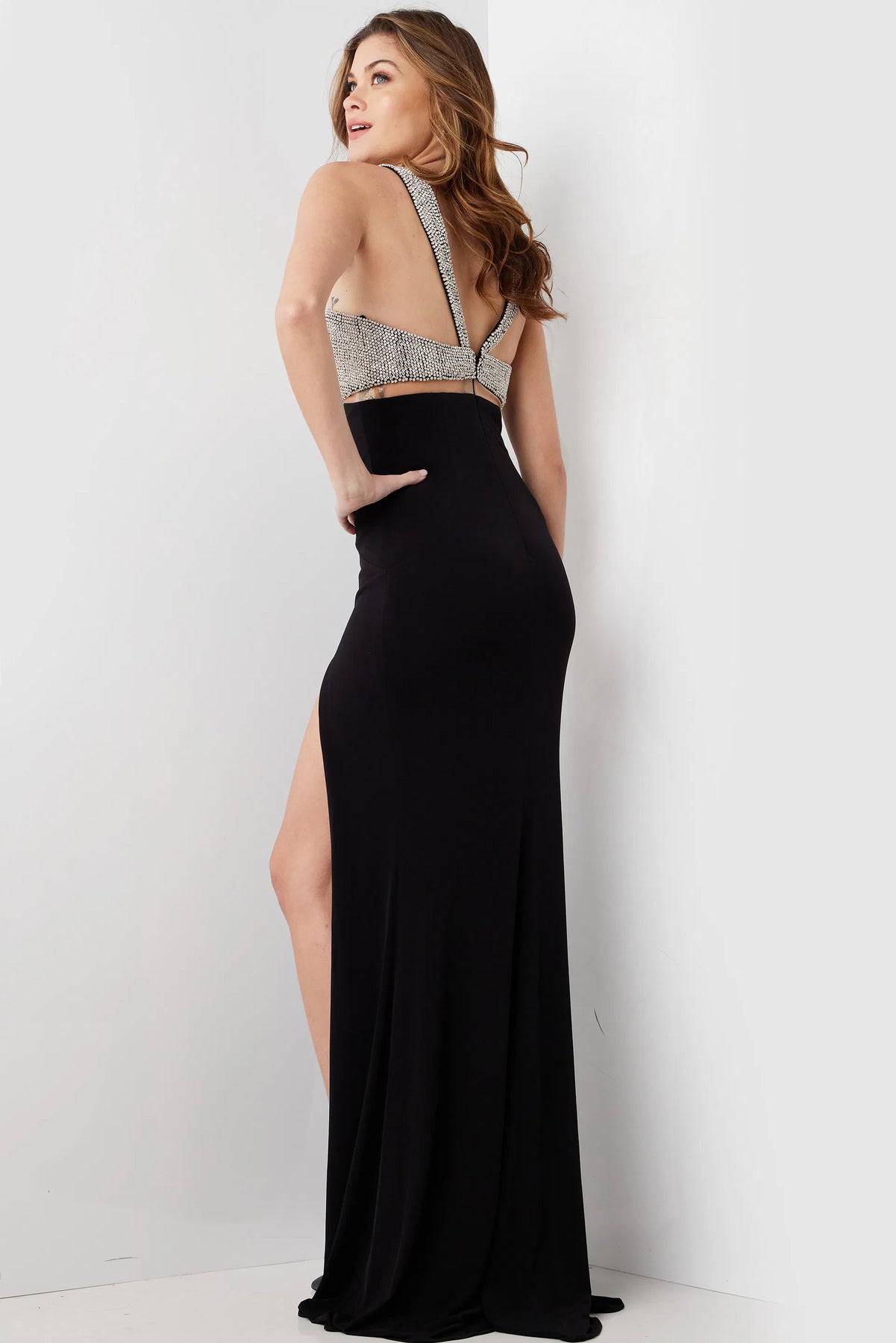 Jovani 36857 - Jeweled Halter Prom Dress
