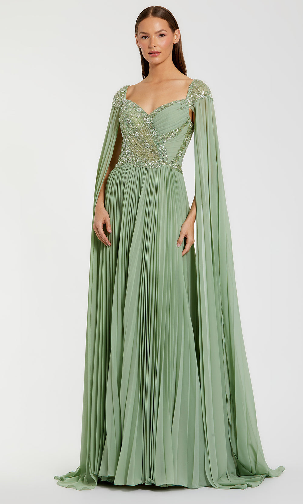 Mac Duggal 37034 - Pleated Skirt Sweetheart Evening Gown Mother of the Bride Dresses in Green