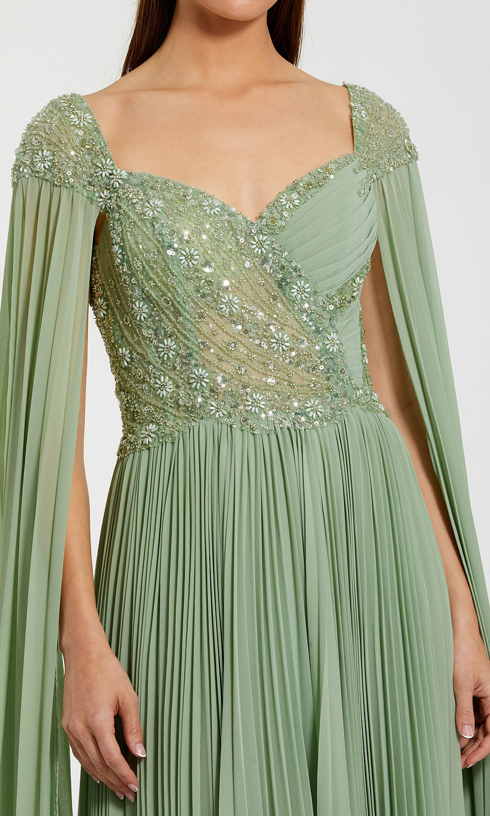 Mac Duggal 37034 - Pleated Skirt Sweetheart Evening Gown Mother of the Bride Dresses in Green