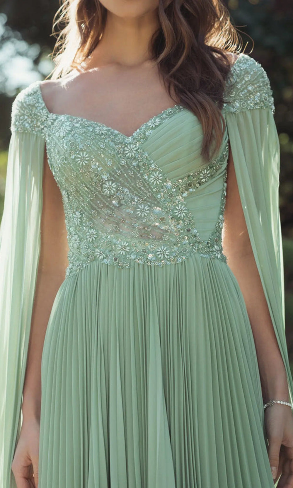 Mac Duggal 37034 - Pleated Skirt Sweetheart Evening Gown Mother of the Bride Dresses in Green