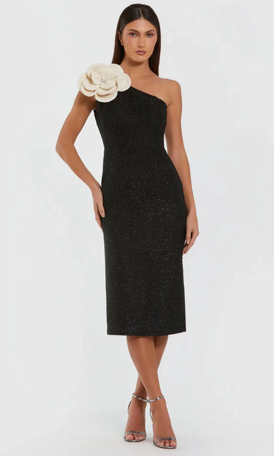 Ieena Duggal 37066 - Tea-Length Skirt Asymmetric Boucle Dress Cocktail Dresses