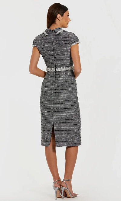 Ieena Duggal 37070 - Cap Sleeve Pearl Embellished Dress Wedding Guest