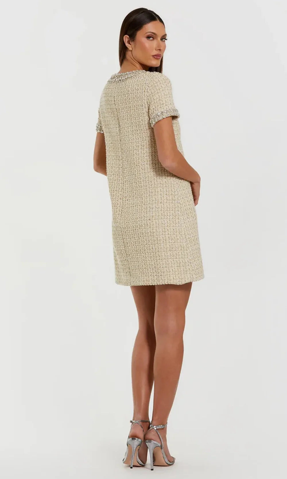 Ieena Duggal 37075 - Jewel Neck Boucle Cocktail Dress Wedding Guest