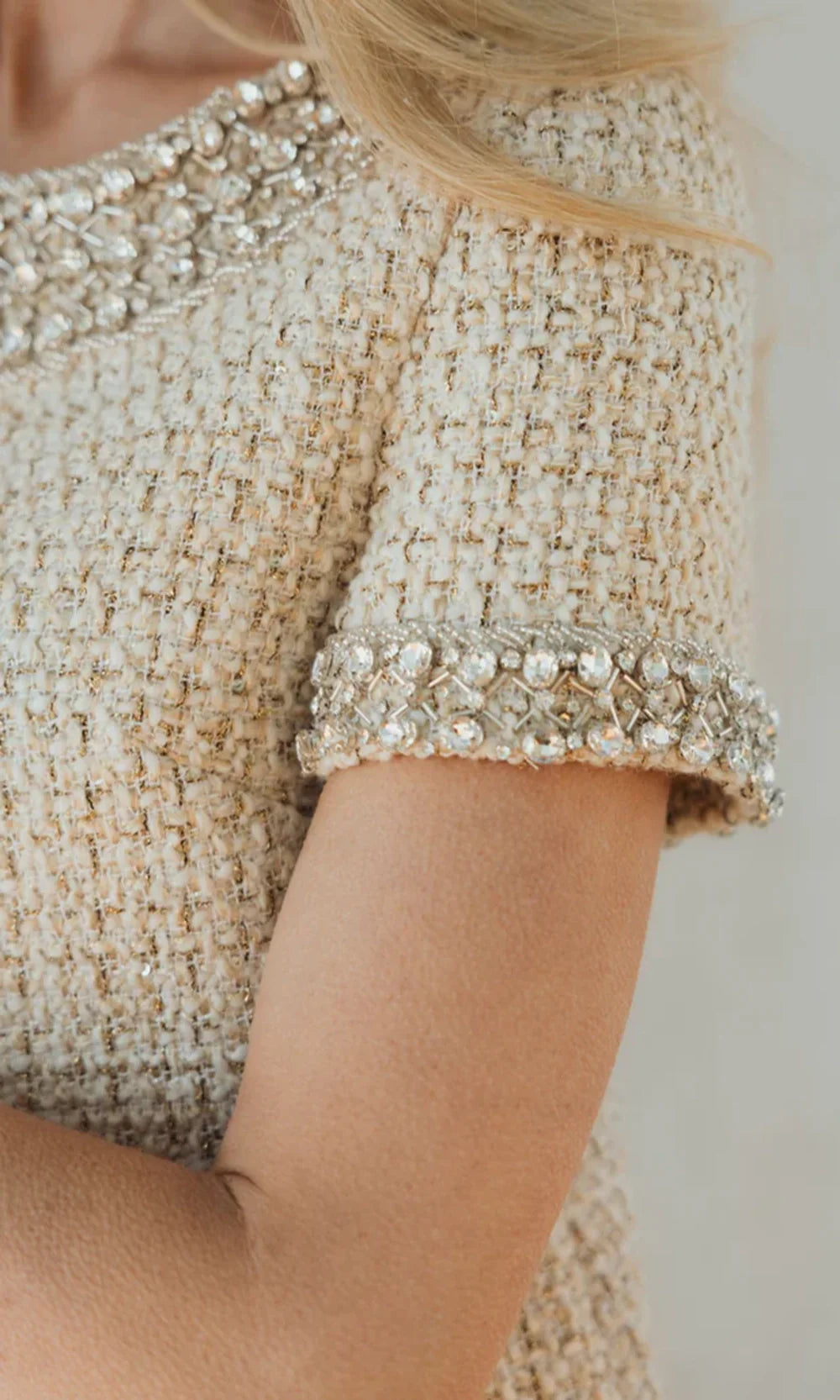 Ieena Duggal 37075 - Jewel Neck Boucle Cocktail Dress Wedding Guest