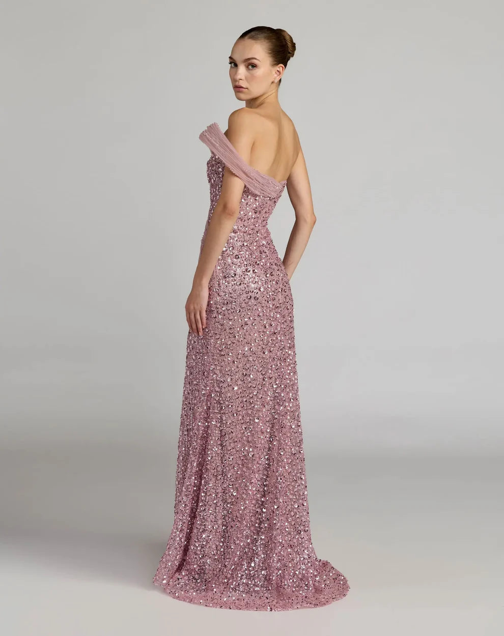 Mac Duggal 37085 - Lavish Sequin High Slit Evening Gown