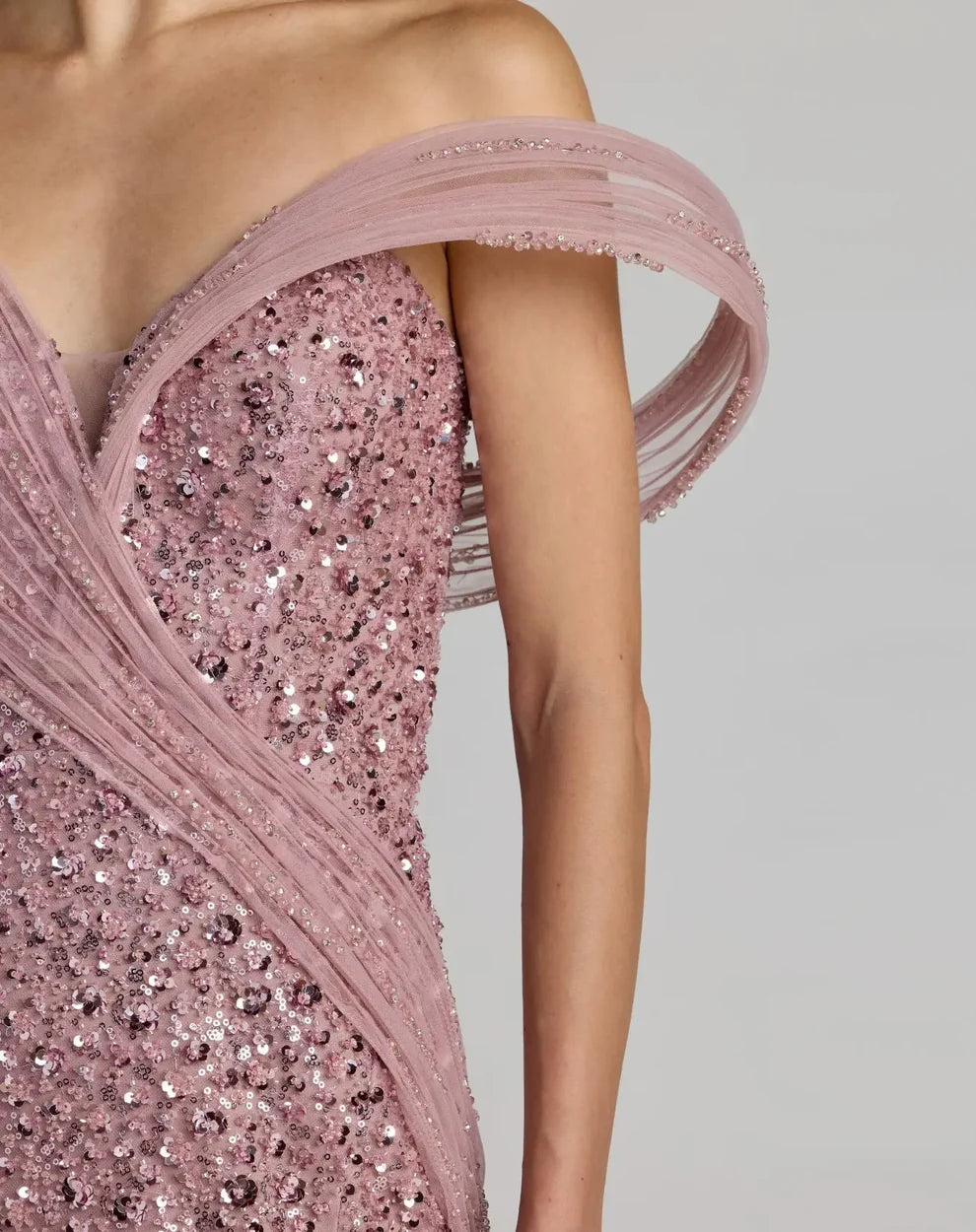 Mac Duggal 37085 - Lavish Sequin High Slit Evening Gown