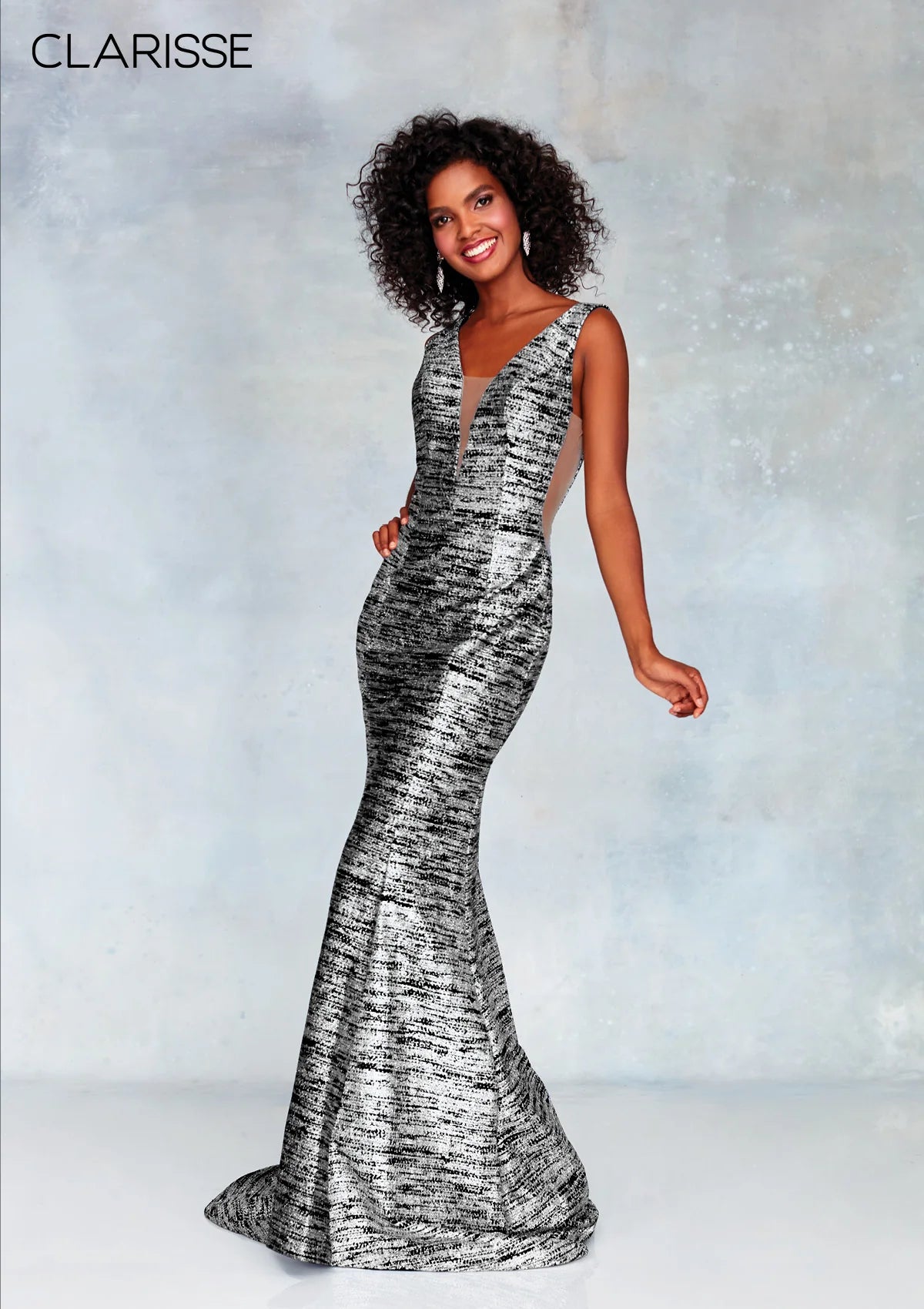 Clarisse 3713 - Glitter Knit Mermaid Gown