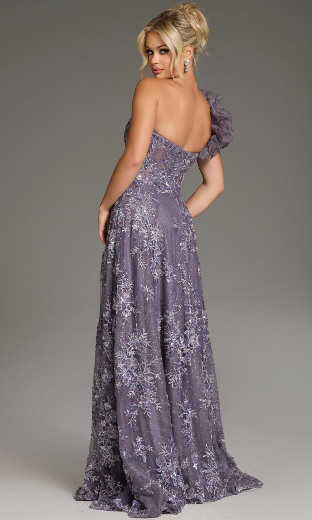 Jovani 37353 - Ruffle Strap Sweetheart Embellished Gown
