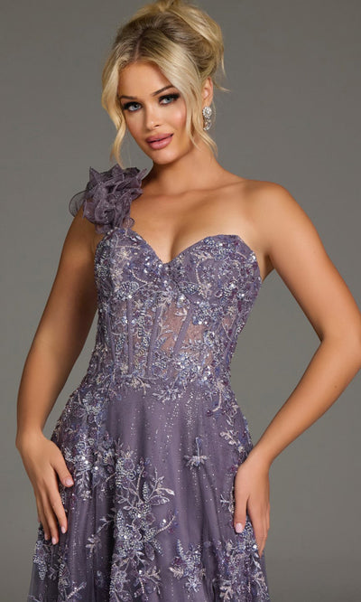 Jovani 37353 - Ruffle Strap Sweetheart Embellished Gown Formal Gowns