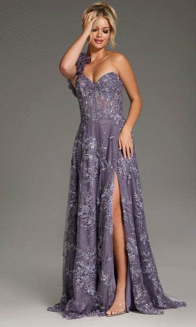 Jovani 37353 - Ruffle Strap Sweetheart Embellished Gown Formal Gowns