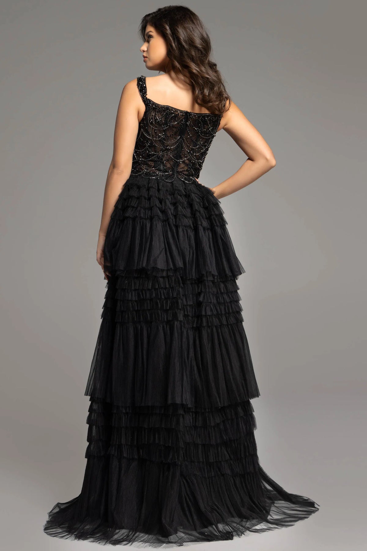 Jovani 37438SC - Tiered Sleeveless Ballgown