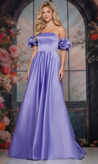 Colors Dress 3744 - Lace-Up Back Satin A-line Gown Prom Dresses