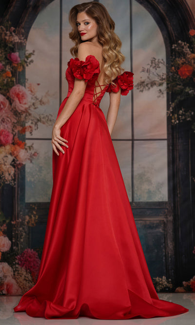 Colors Dress 3744 - Lace-Up Back Satin A-line Gown Prom Dresses