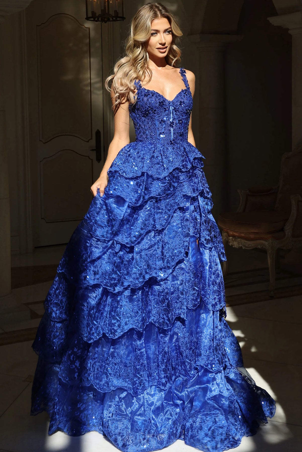 Jovani 37630 - Sequin Tulle Ballgown