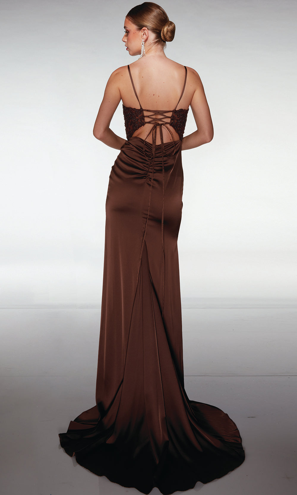 Aerie Couture 376 Long Prom Dress Chocolate / 2 Aerie Couture 376 Long Prom Dress Chocolate / 2