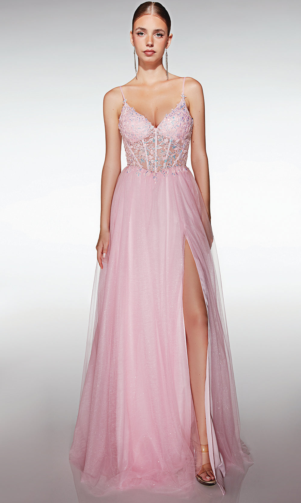 Aerie Couture 377 - Sparkle Tulle Gown with Illusion Top Prom Dresses