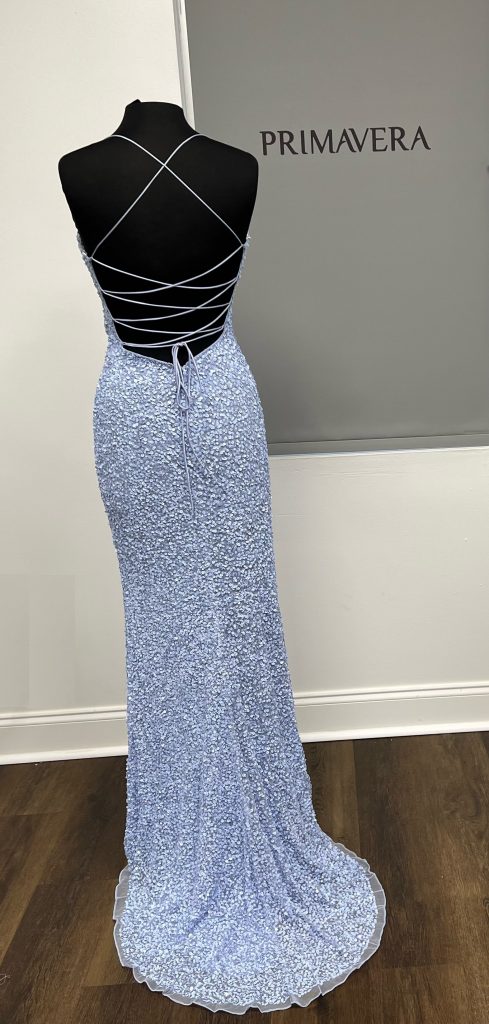 Primavera Couture - 3791 Sequin High Slit Prom Dress