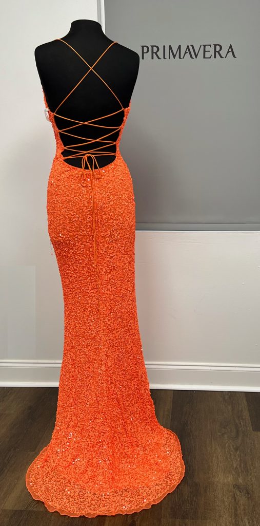 Primavera Couture - 3791 Sequin High Slit Prom Dress