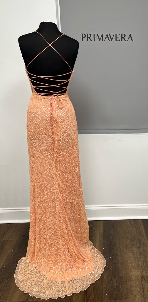 Primavera Couture - 3791 Sequin High Slit Prom Dress