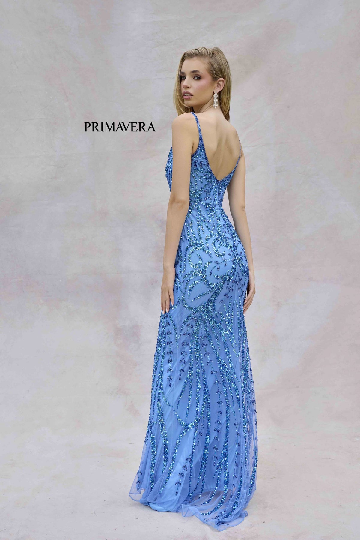 Primavera Couture 3793 - Sequined Sheath Gown