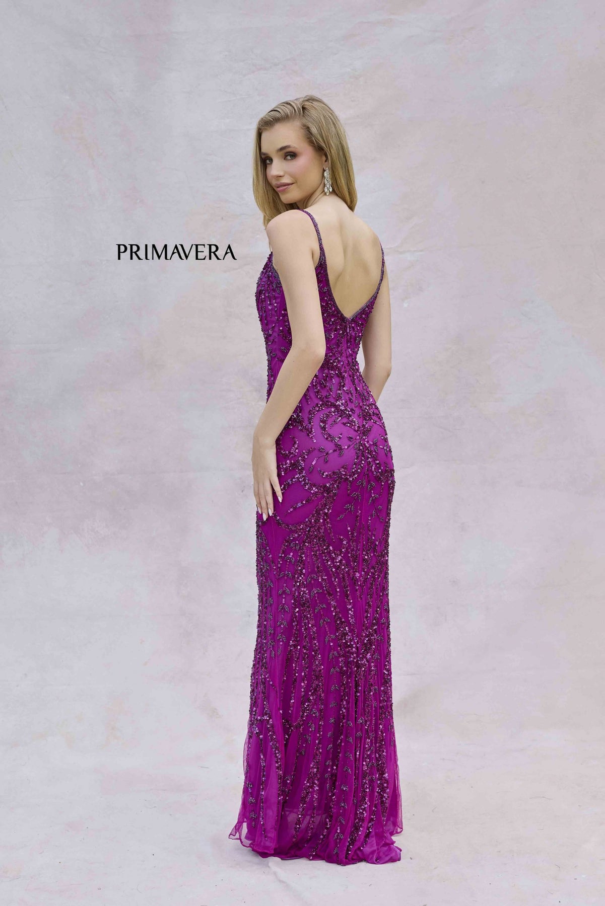 Primavera Couture 3793 - Sequined Sheath Gown