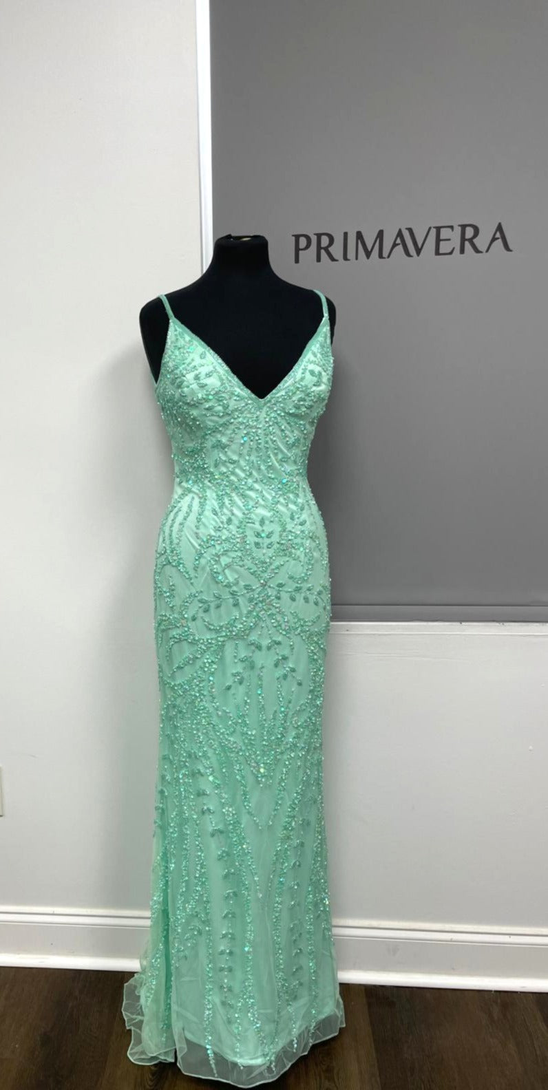 Primavera Couture 3793 - Sequined Sheath Gown