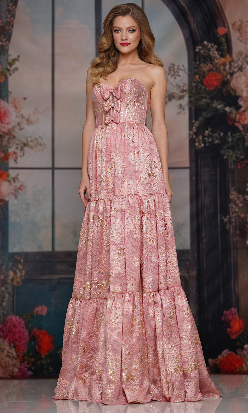 Colors Dress 3794 - Metallic Jacquard Sweetheart Evening Gown Prom Dresses