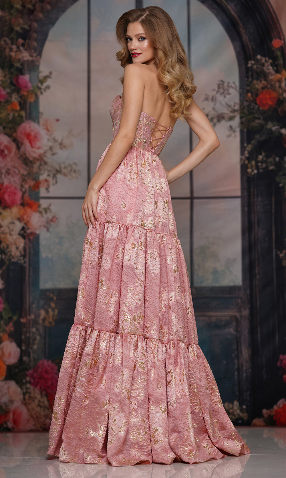 Colors Dress 3794 - Metallic Jacquard Sweetheart Evening Gown Prom Dresses