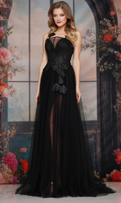 Colors Dress 3796 - Halter Strap Sweetheart Long Gown Prom Dresses