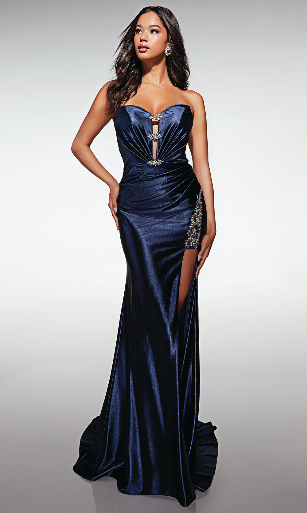 Aerie Couture 379 - Sweetheart Bodice Column Dress with Criss-Cross Back Prom Dresses
