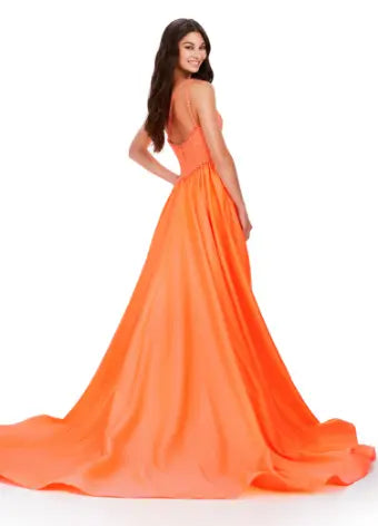 Ashley Lauren 11456 - Beaded Patter Overskirt Prom Dress