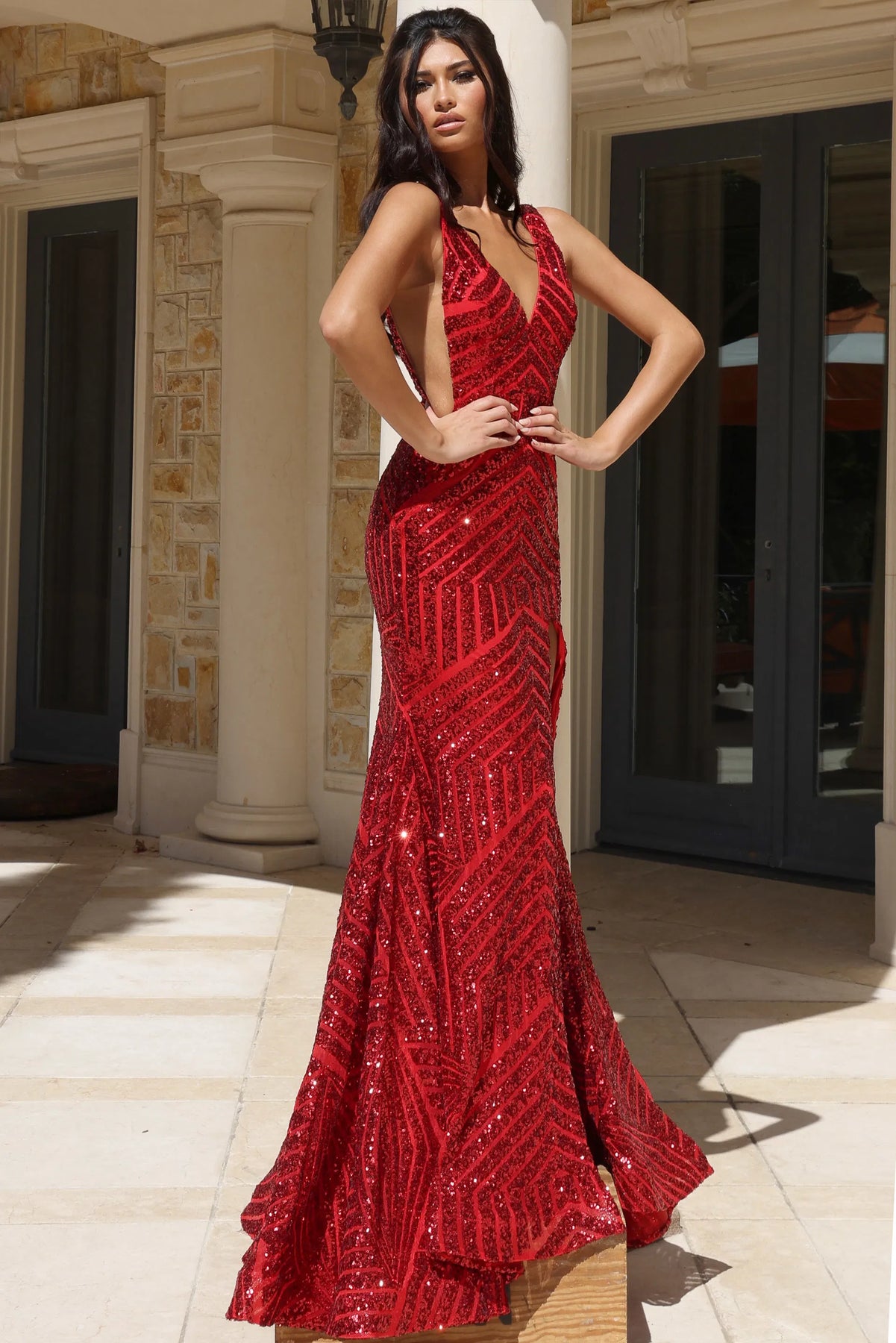 Jovani 38053 - Sleeveless Sequin Prom Dress