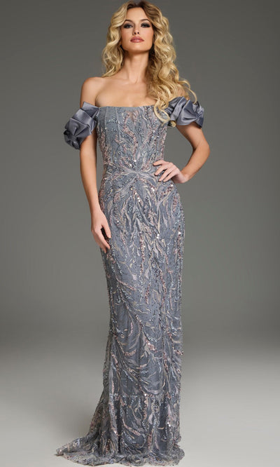 Jovani 38111 - Corset Bodice Embellished Sheath Gown Formal Gowns