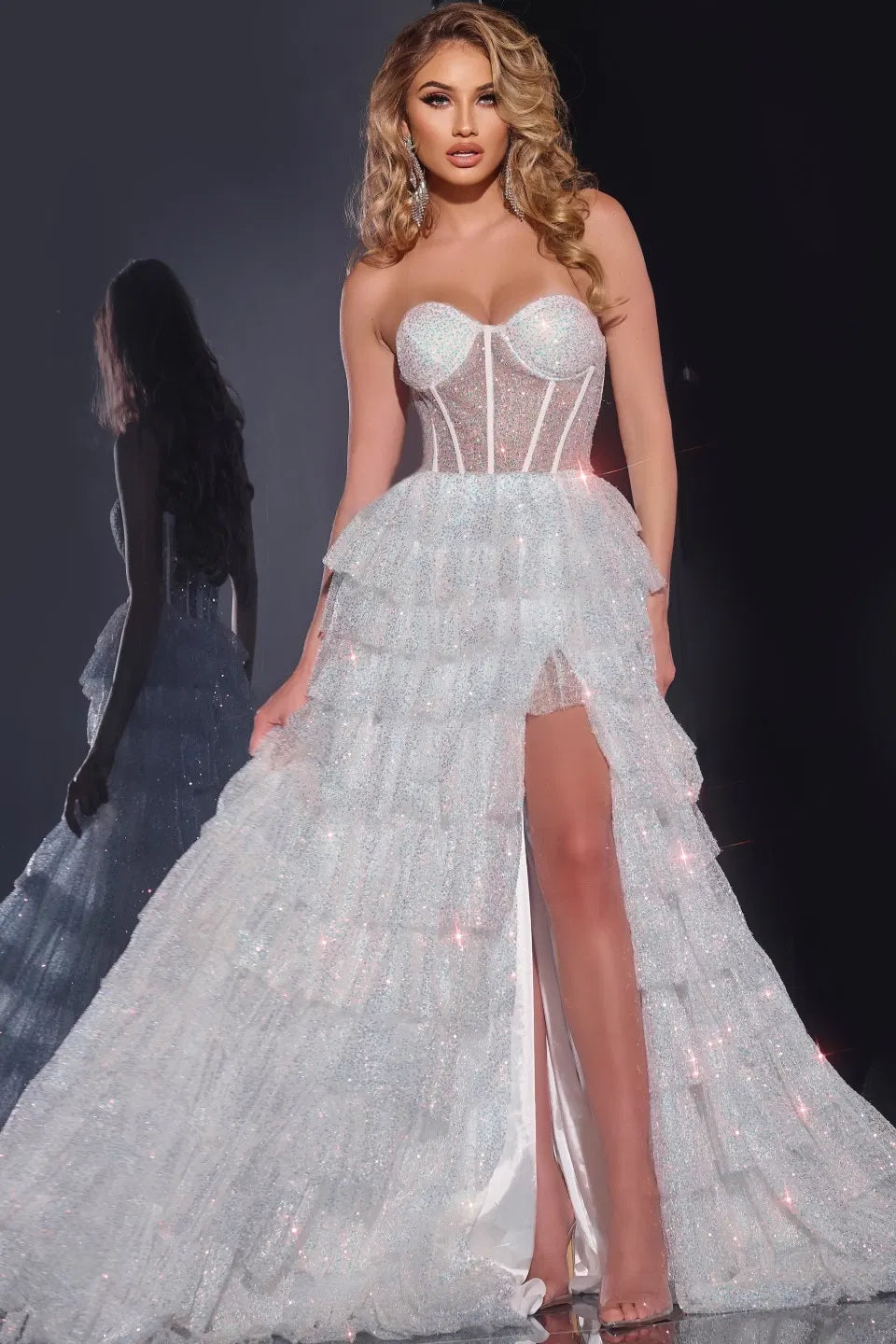 Jovani 38165 - Sequin Strapless Prom Dress