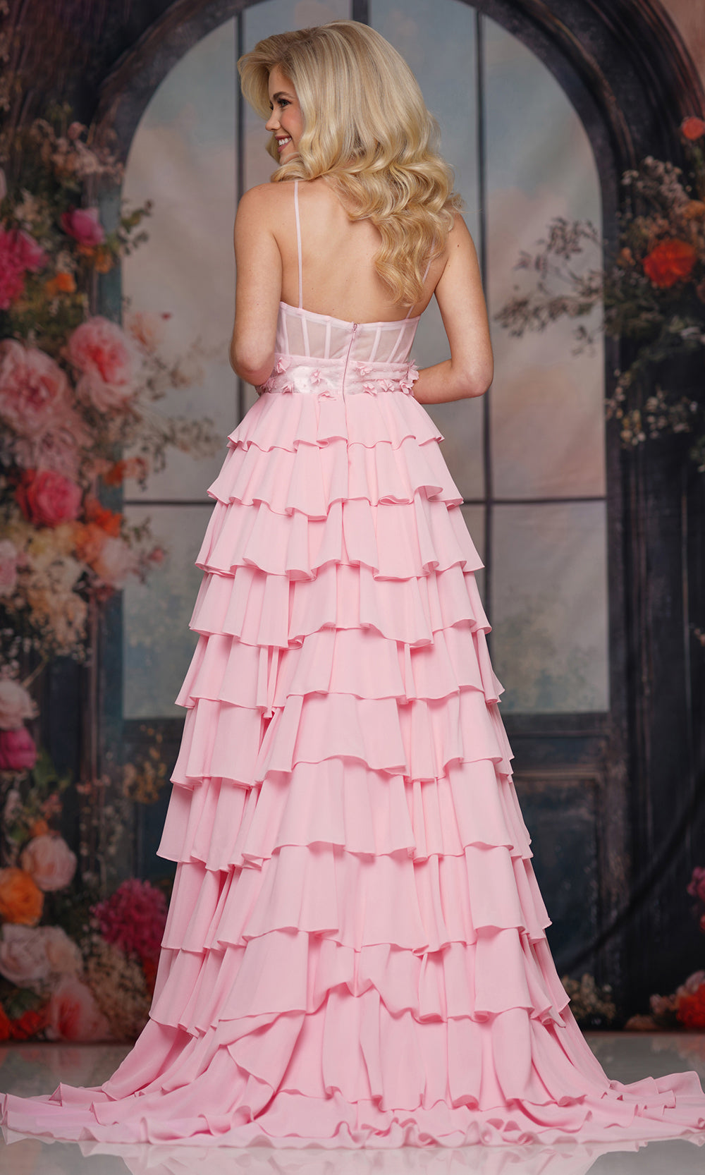 Colors Dress 3818 - Chiffon Front Cutout Sleeveless Gown Prom Dresses