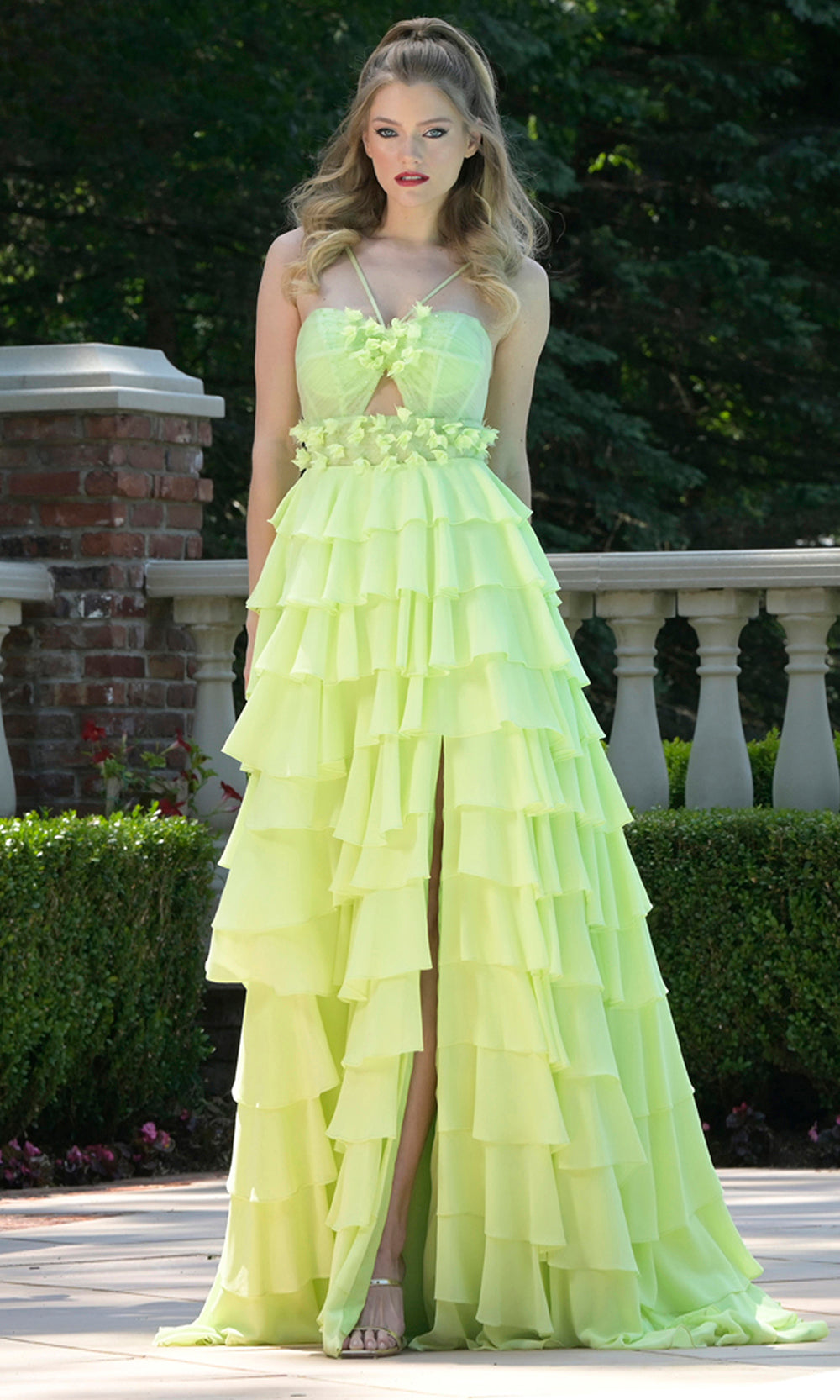 Colors Dress 3818 - Chiffon Front Cutout Sleeveless Gown Prom Dresses